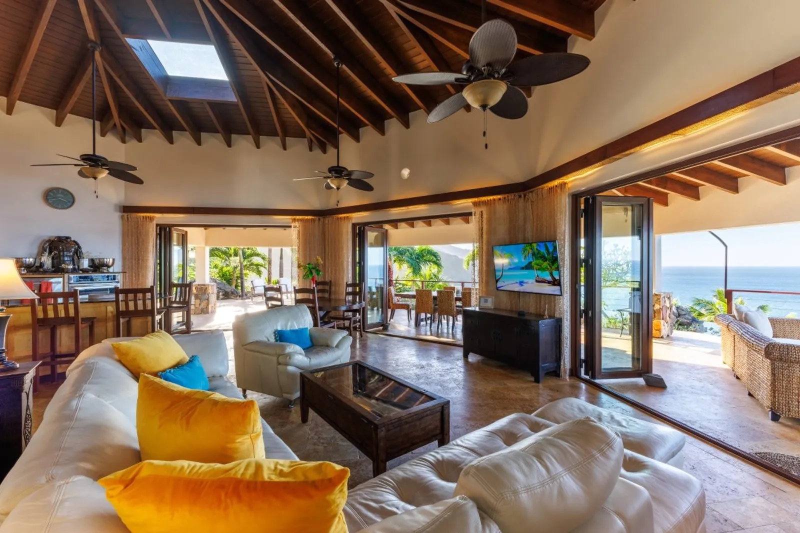 Great room with ocean view at Villa MyALL Tortola