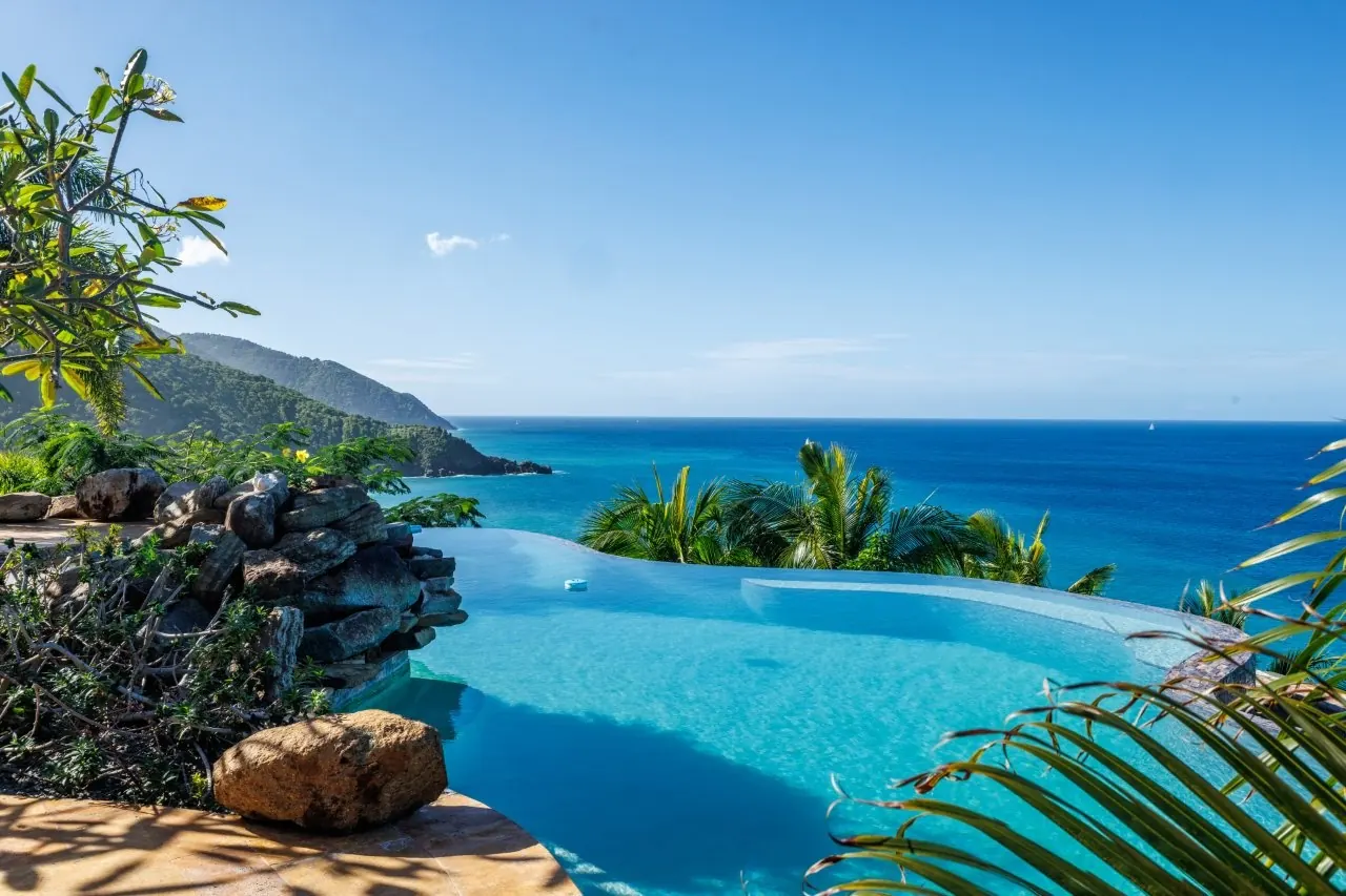Villa MyALL Tortola pool overlooking the north shore